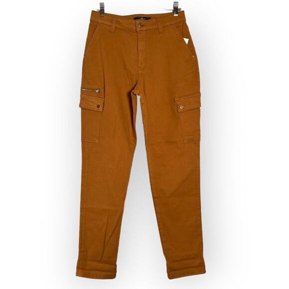 NWT MAVI JEANS DENISE High-Rise Cargo Pant SIZE 27 x 30 Orange Stretch NEW - Picture 1 of 10